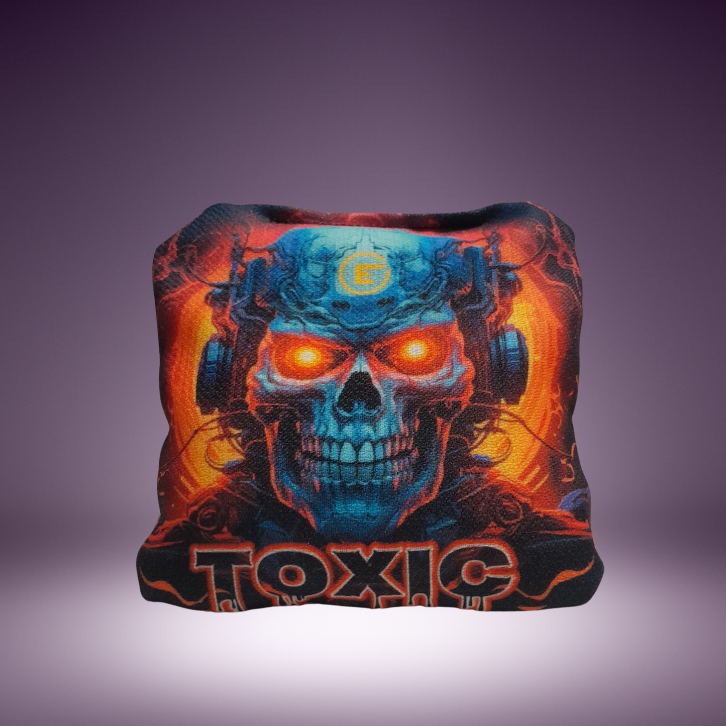 Toxic Skull Cornhole Bags front